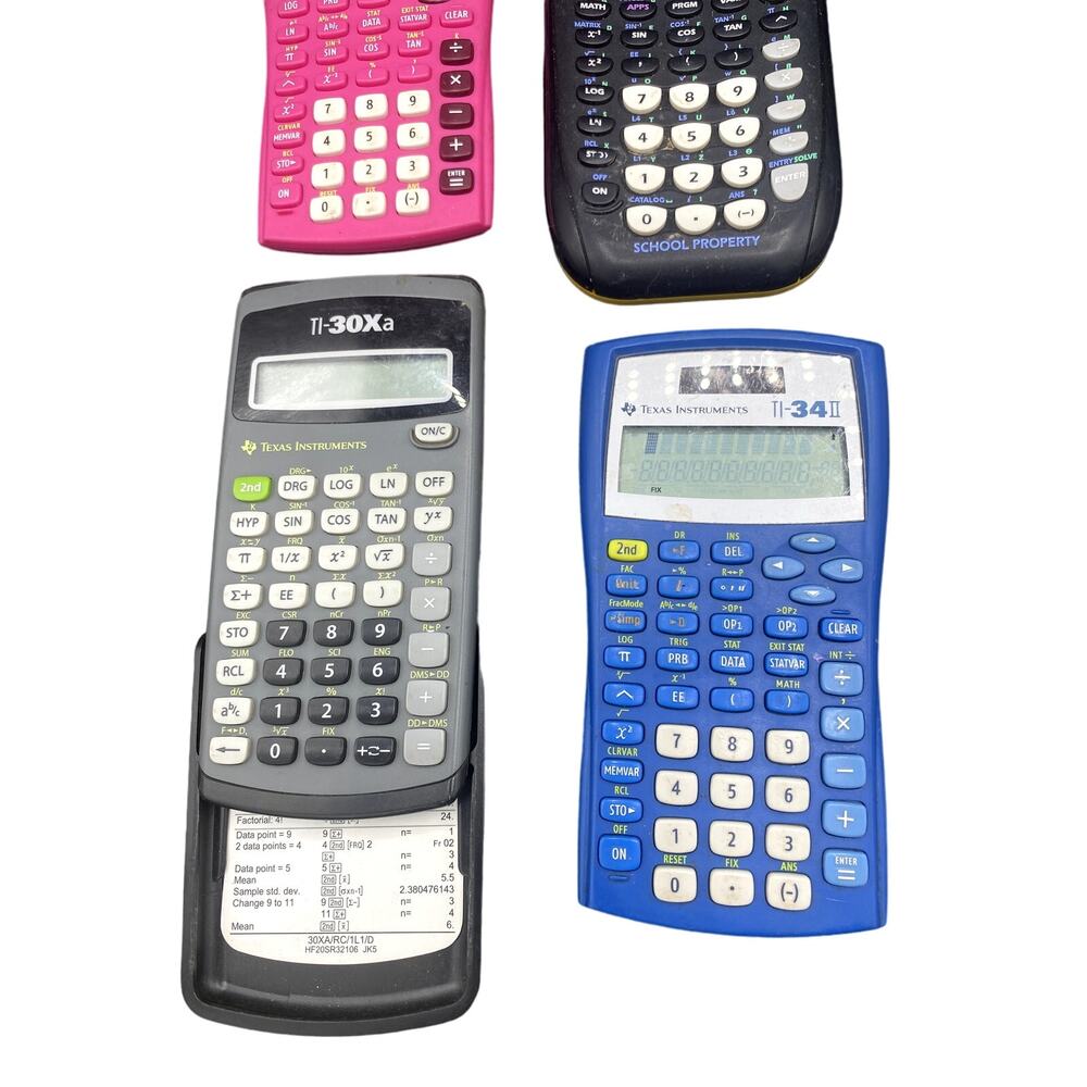 Lot 4 Texas TI-34 II & TI-84plus & TI-30xa & TI-30x IIS Scientific Calculator - Picture 2 of 4